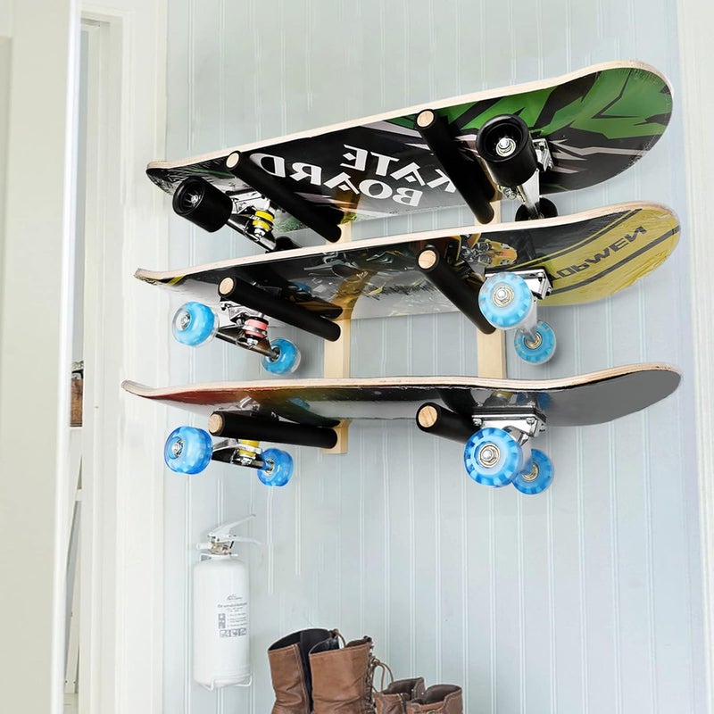 BEARUT Skateboard Rack Longboard Storage Rack, Ski Snowboard Holder Wall Mount Floating Shelf, Skateboard Organizer - Image 5